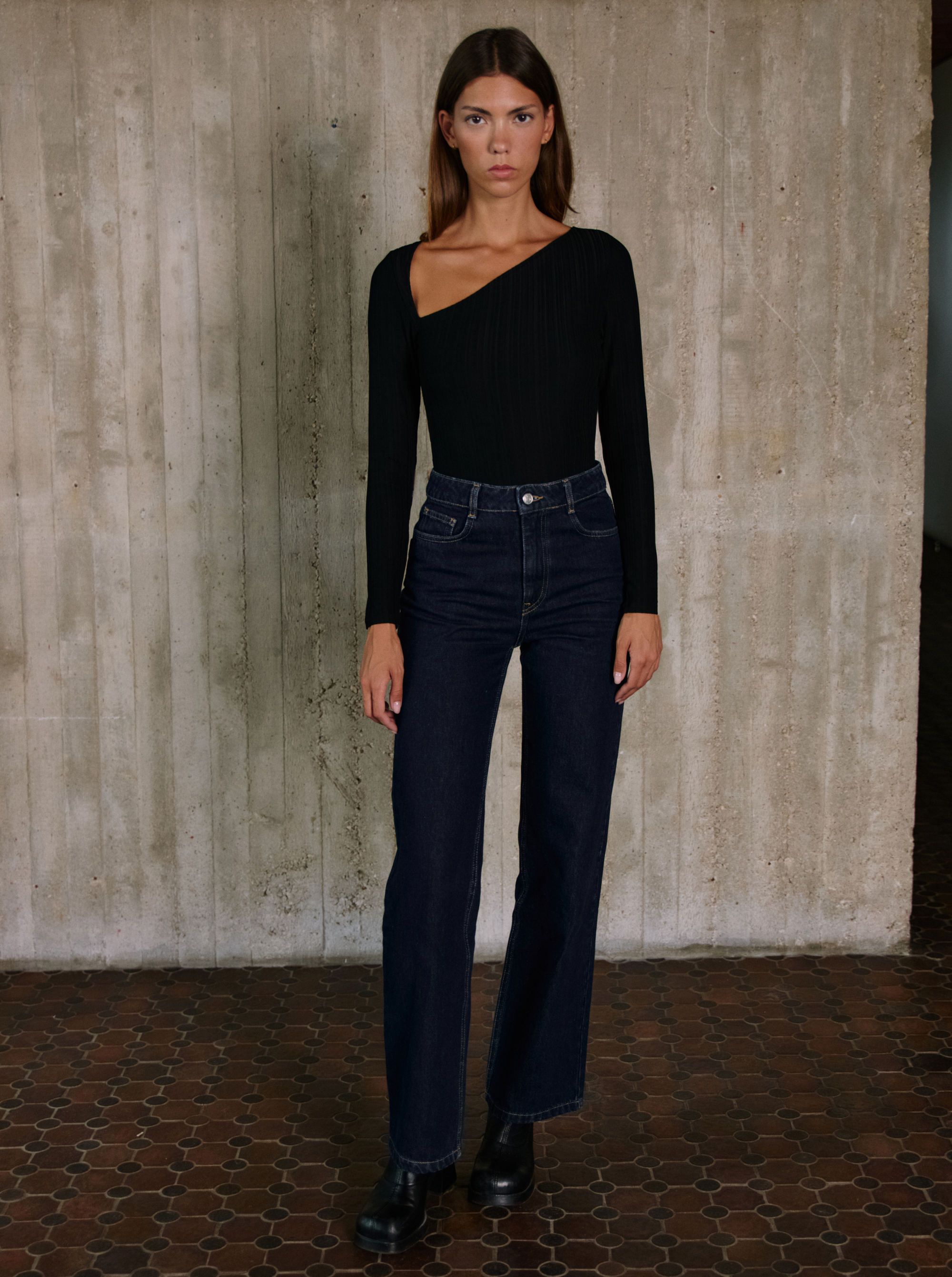 jean wide leg denim raw