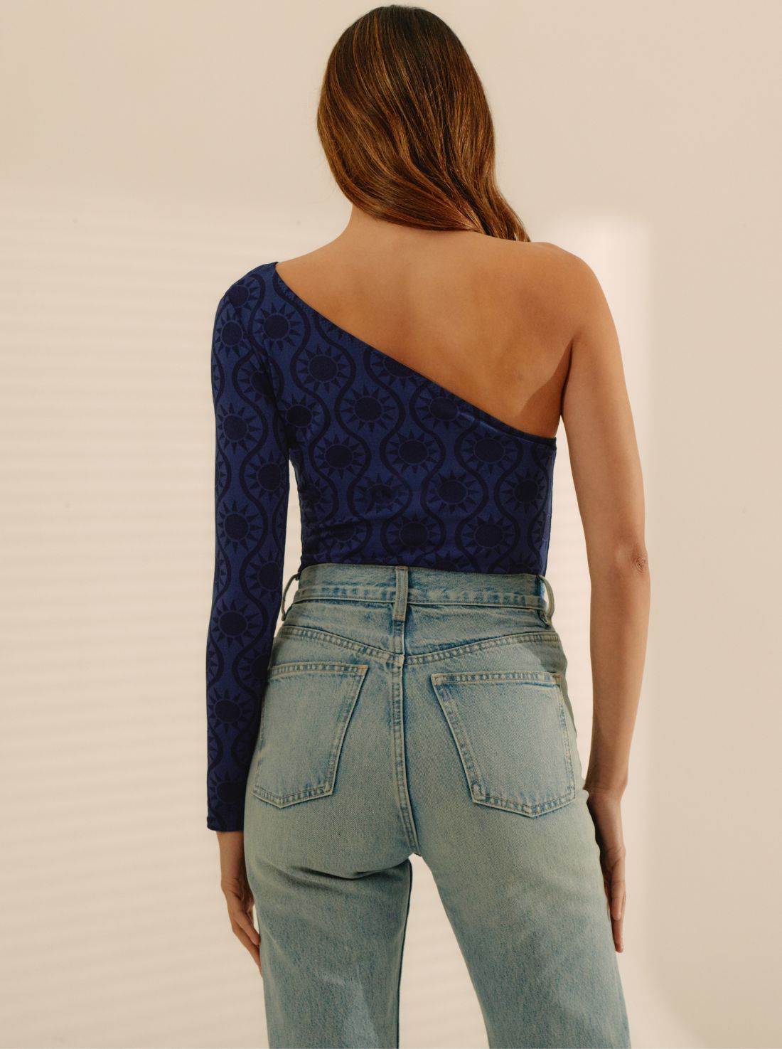 Top One Shoulder Blue Sun