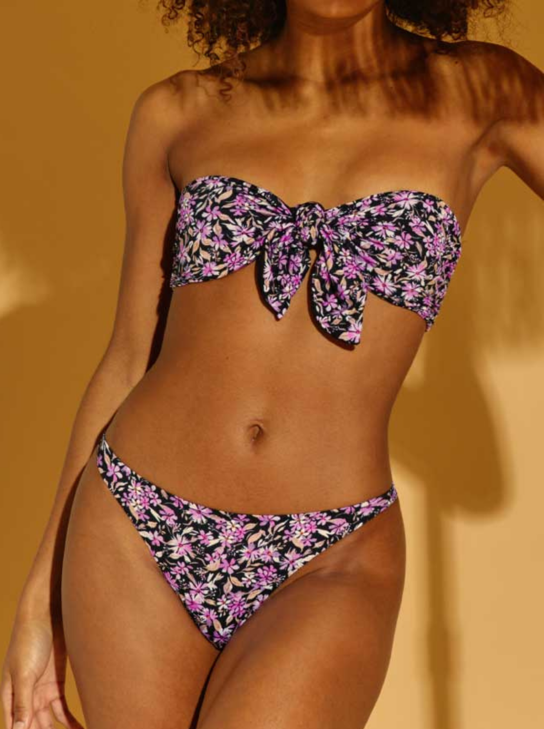 Tanga swim Purple Flowers