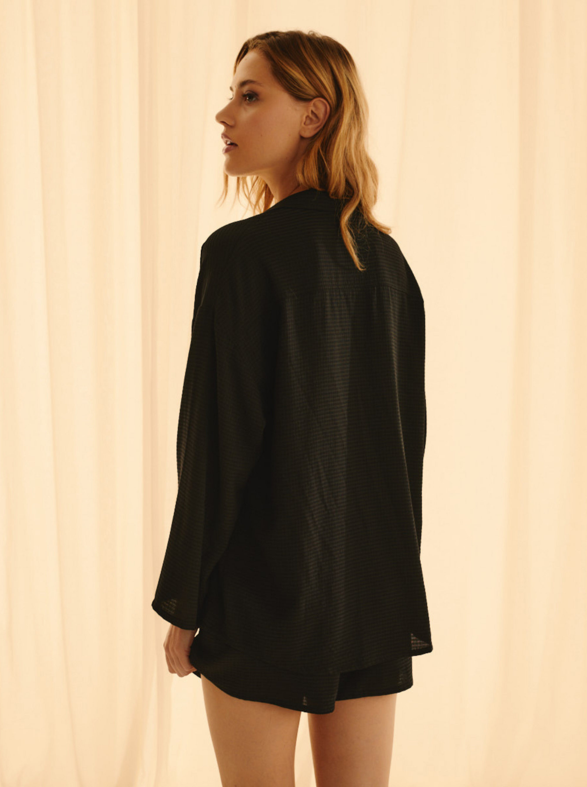Chemise Little Black Squares coupe oversize