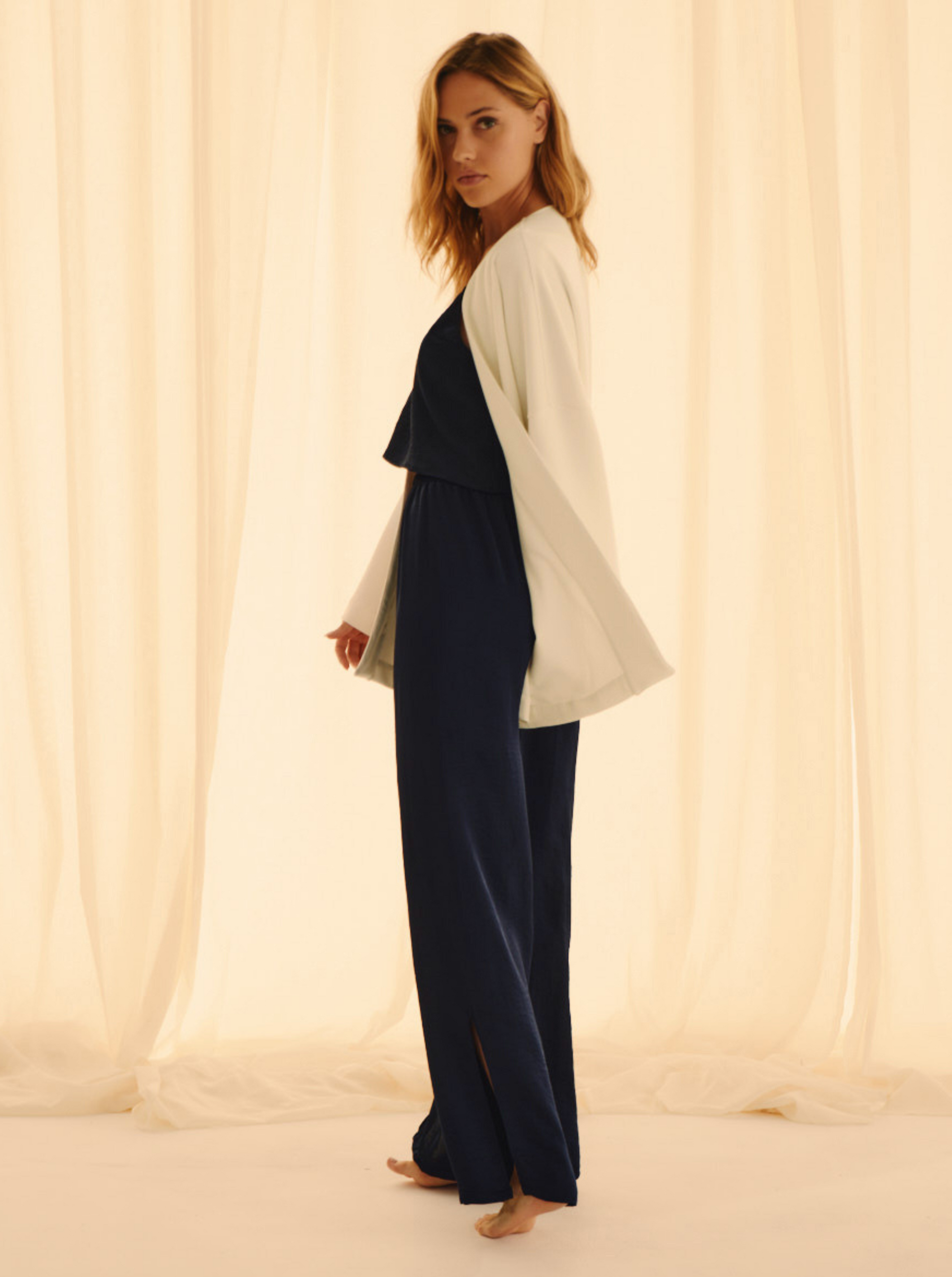 Kimono Smooth Cream coupe loose