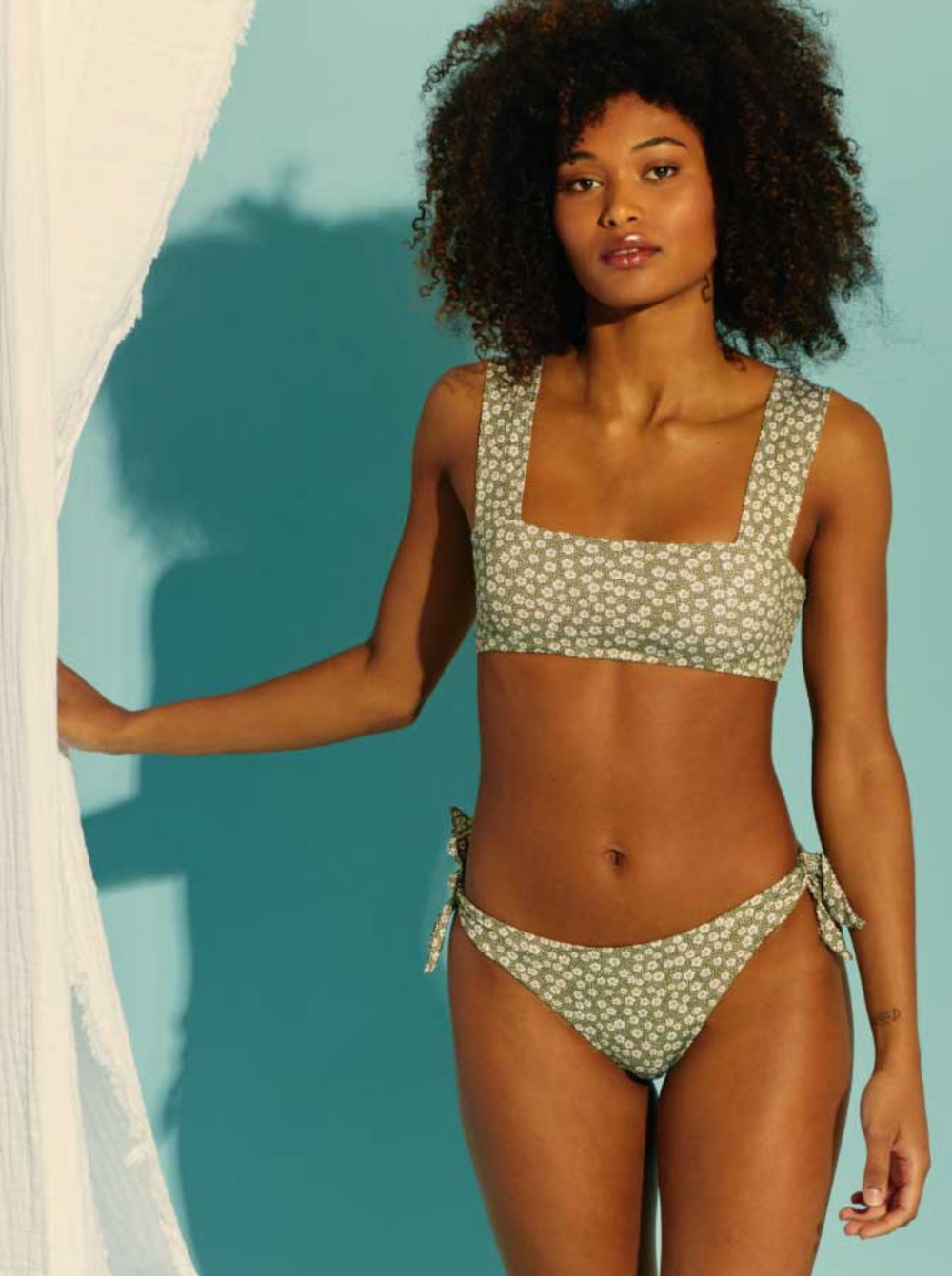 Tanga Noué Swim Blooming Green Fleuri