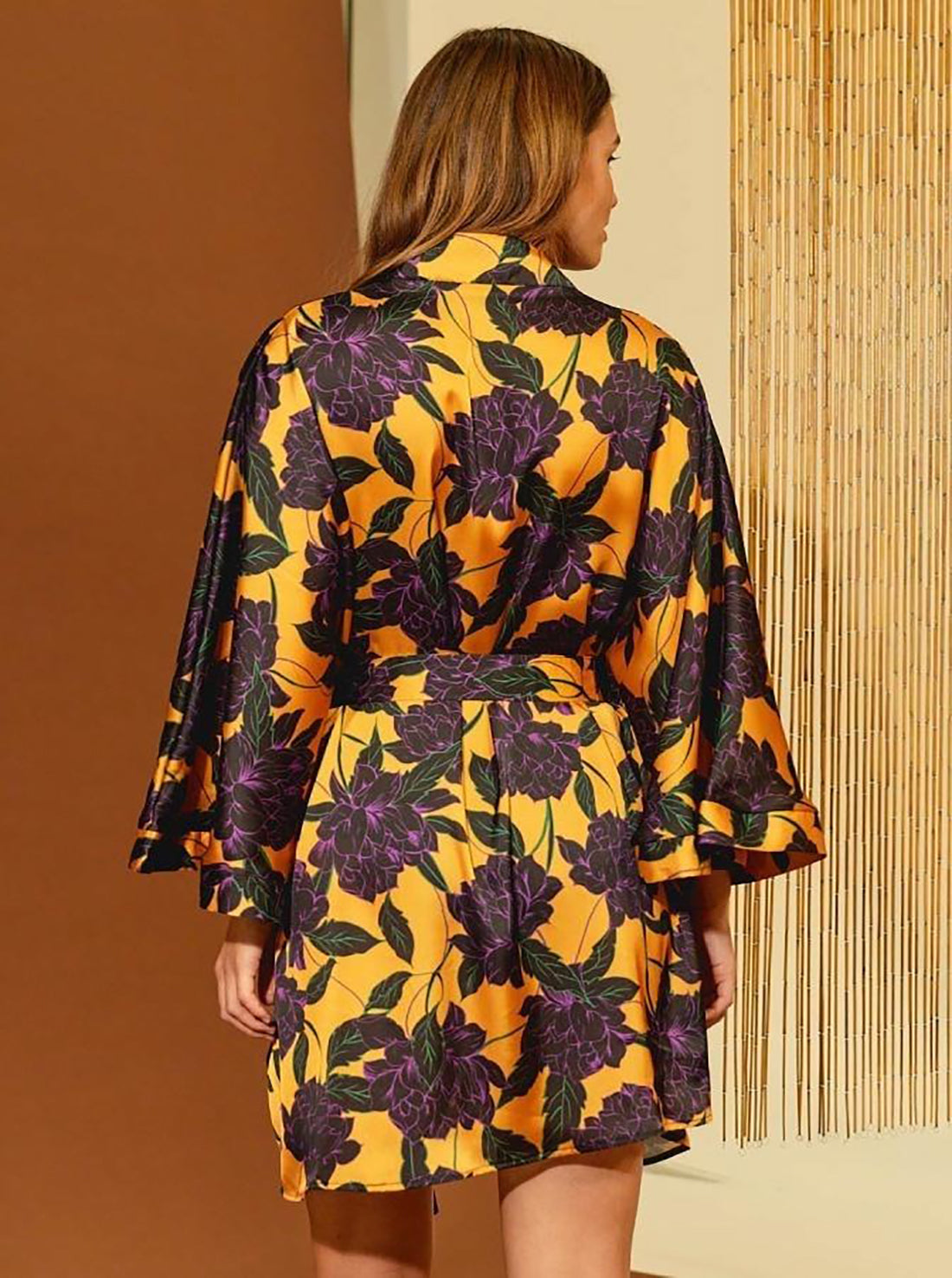Kimono Golden Purple Peonies