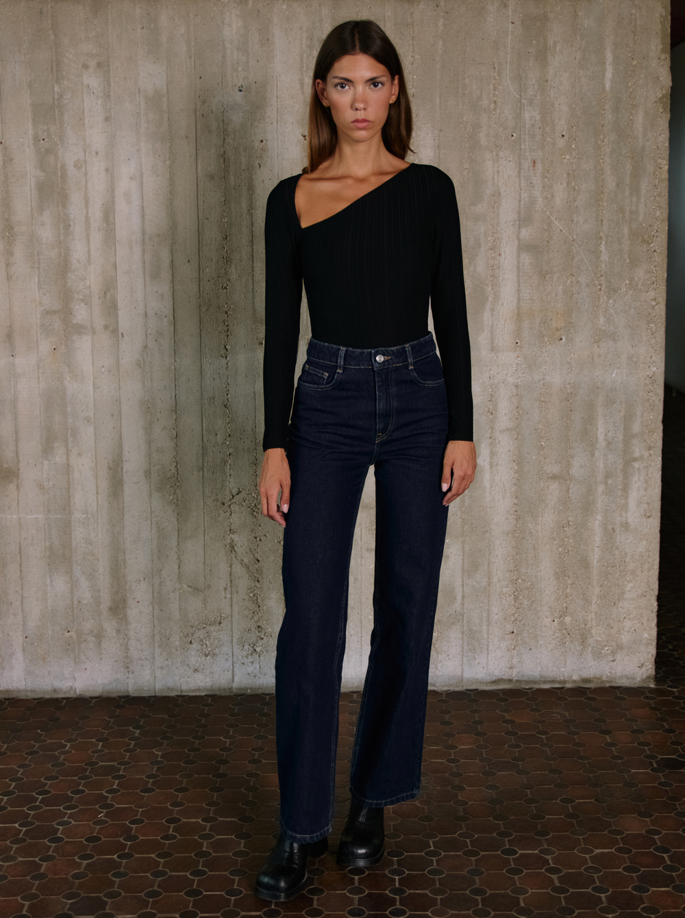jean wide leg denim raw
