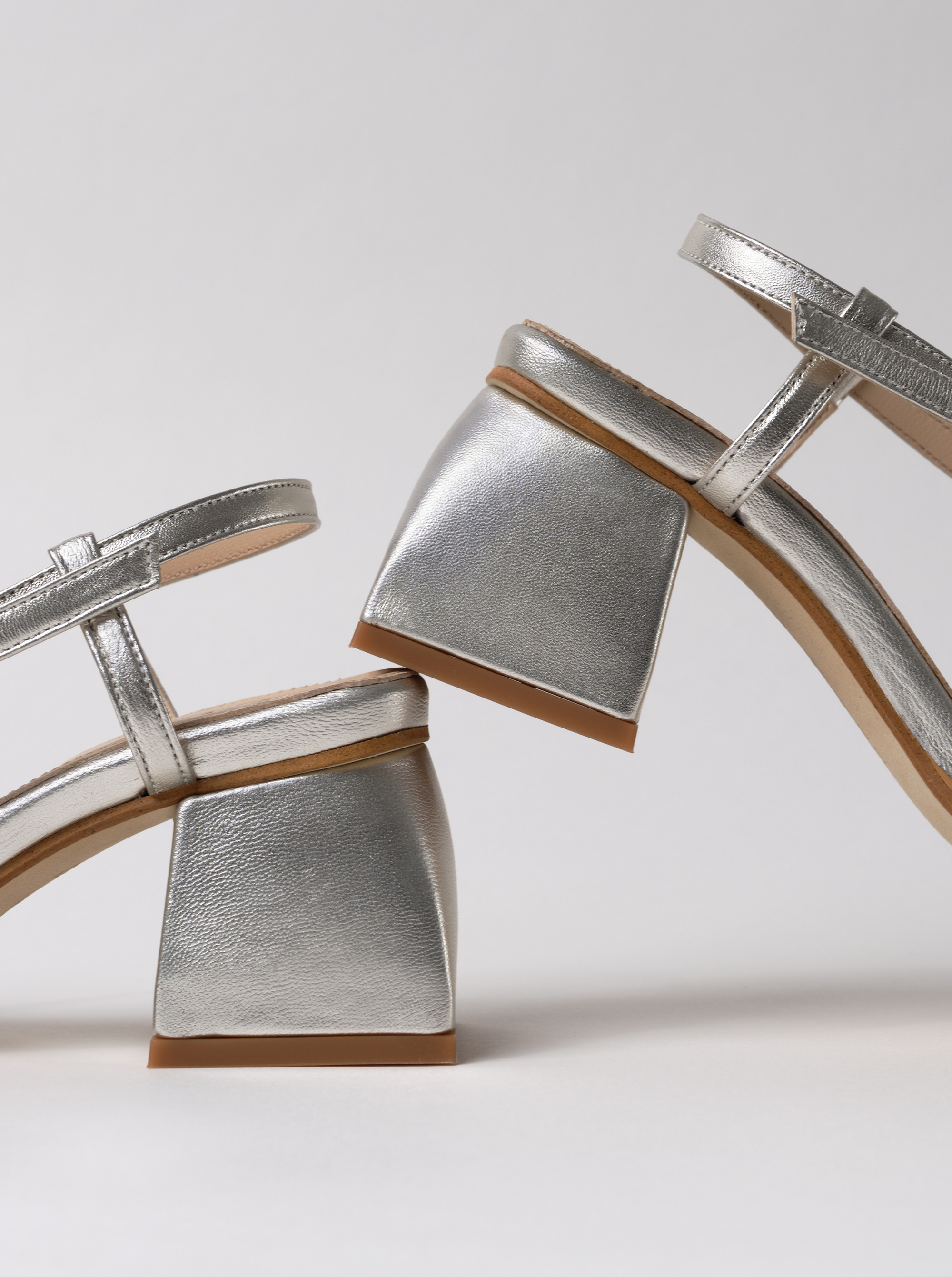 Silver Square Crush Sandales à Talon