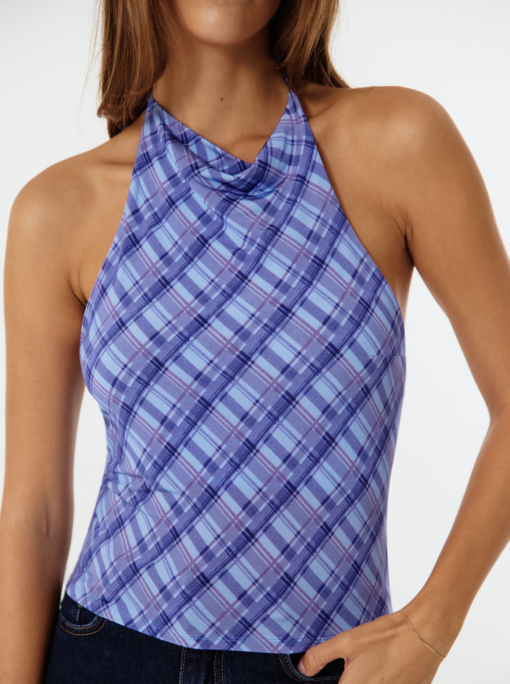 Blue Check Top