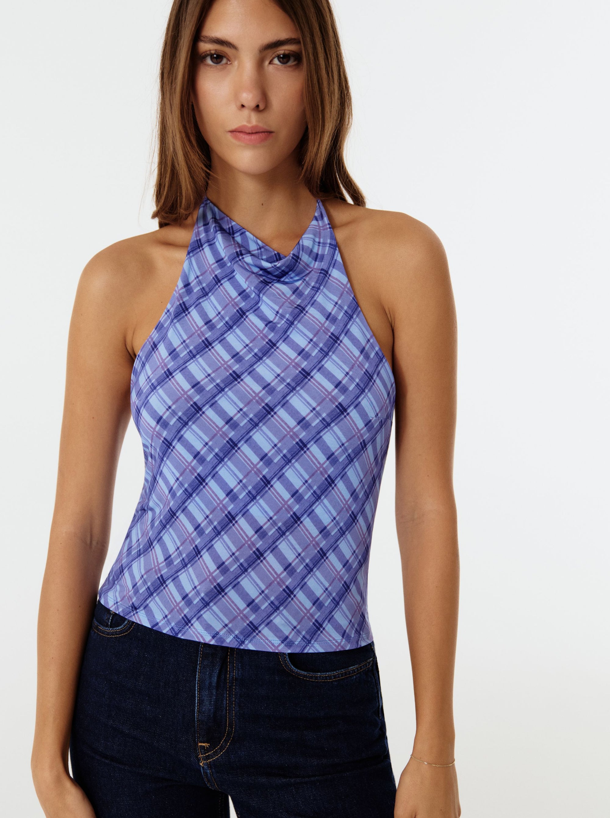Blue Check Top