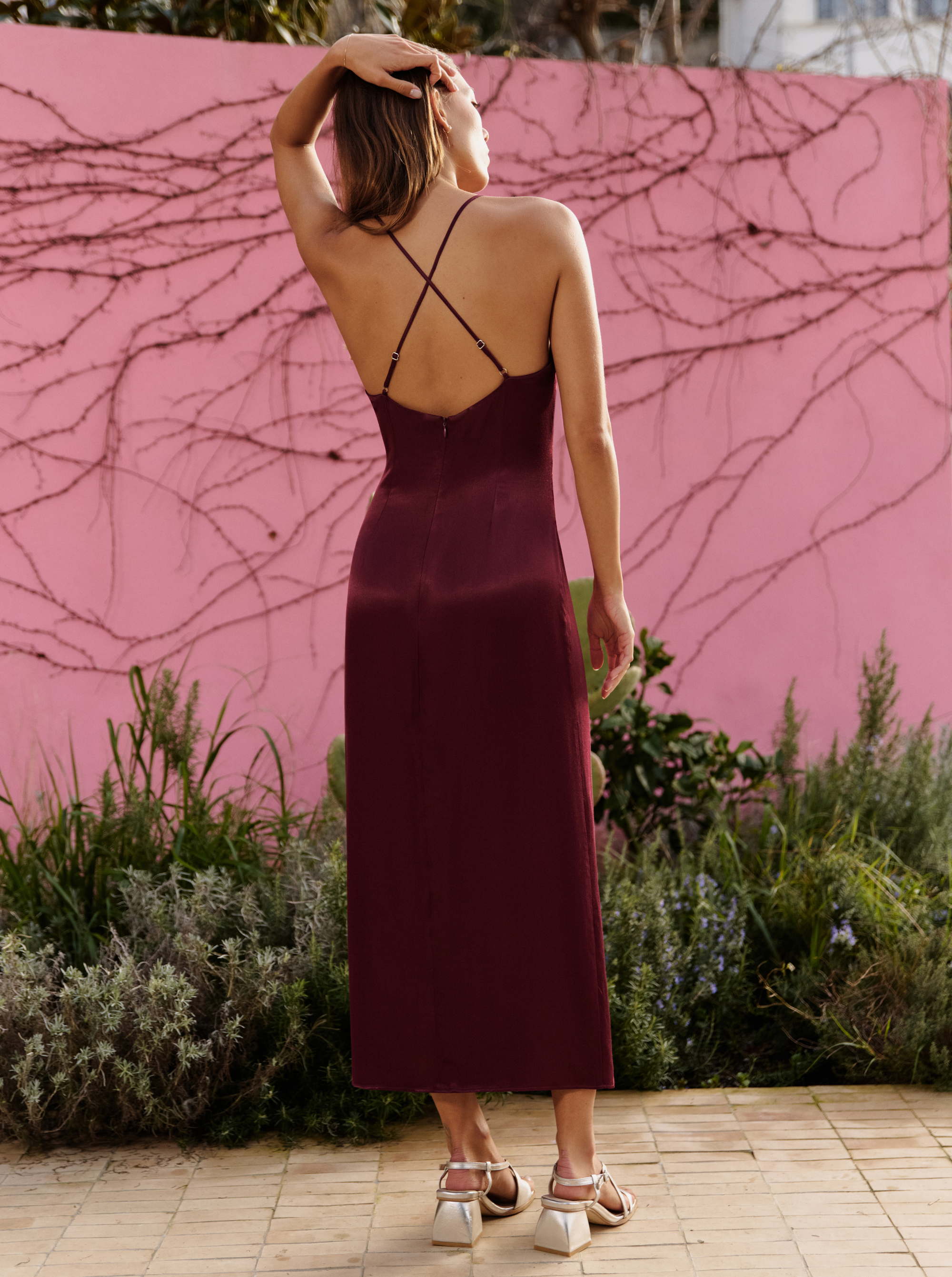 Silky Wine Dress