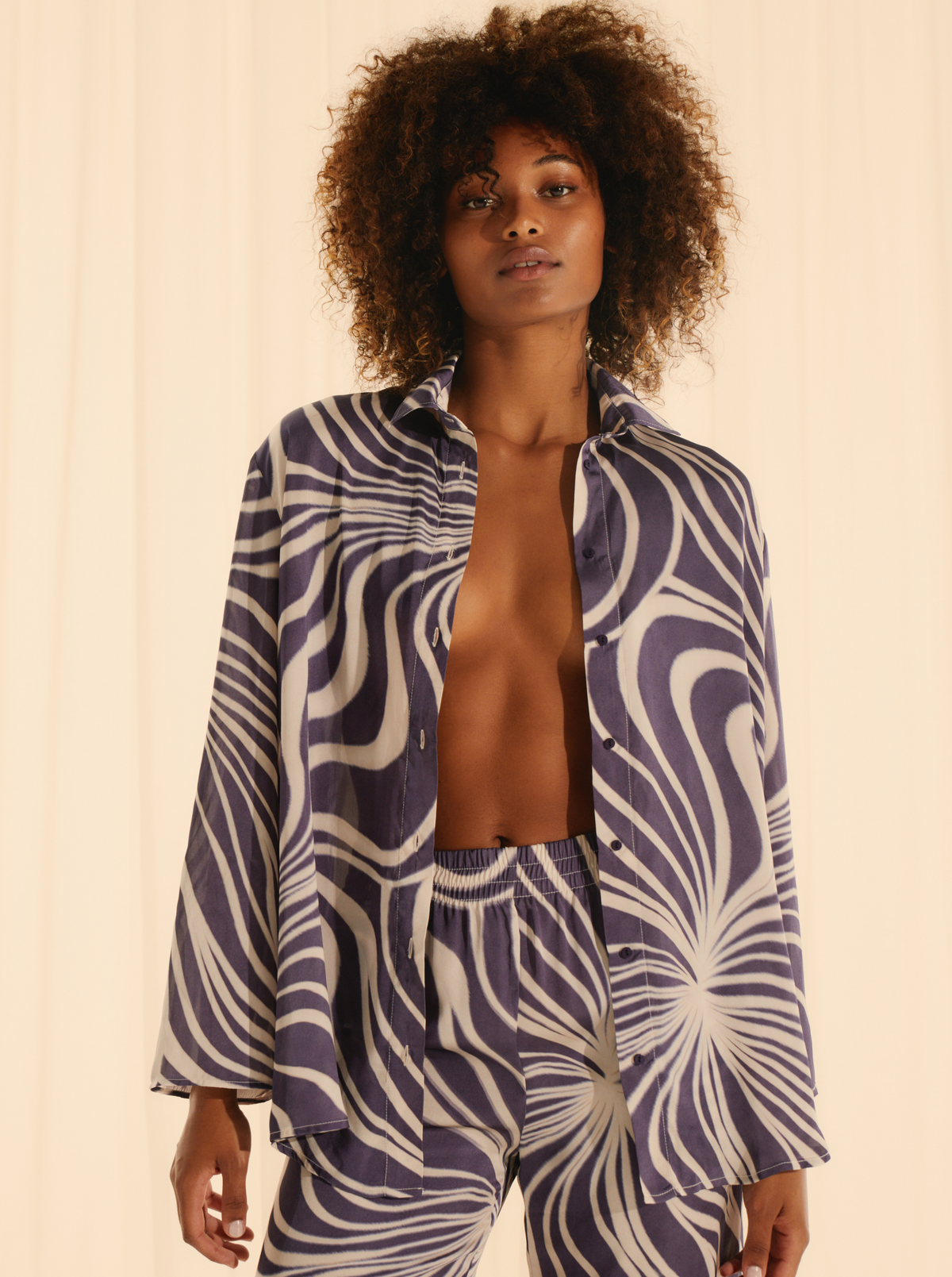 Chemise Violet Psyche ouverte
