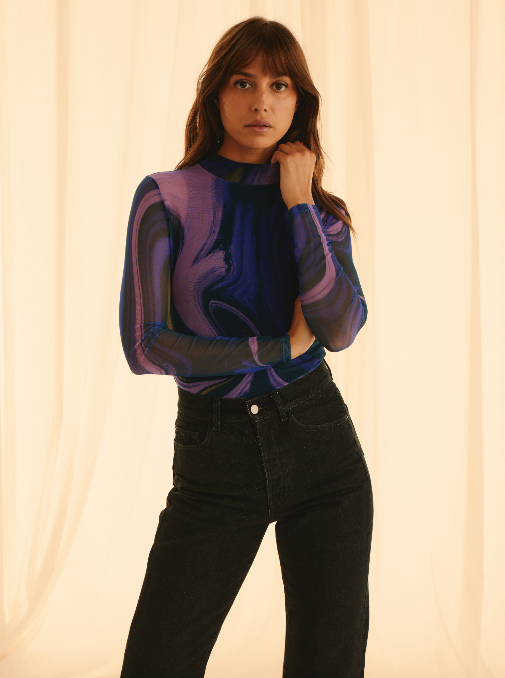 Neon sheer top sales