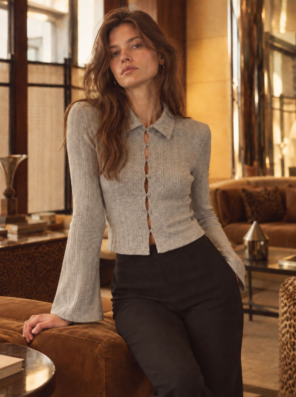 Top Grey Rib