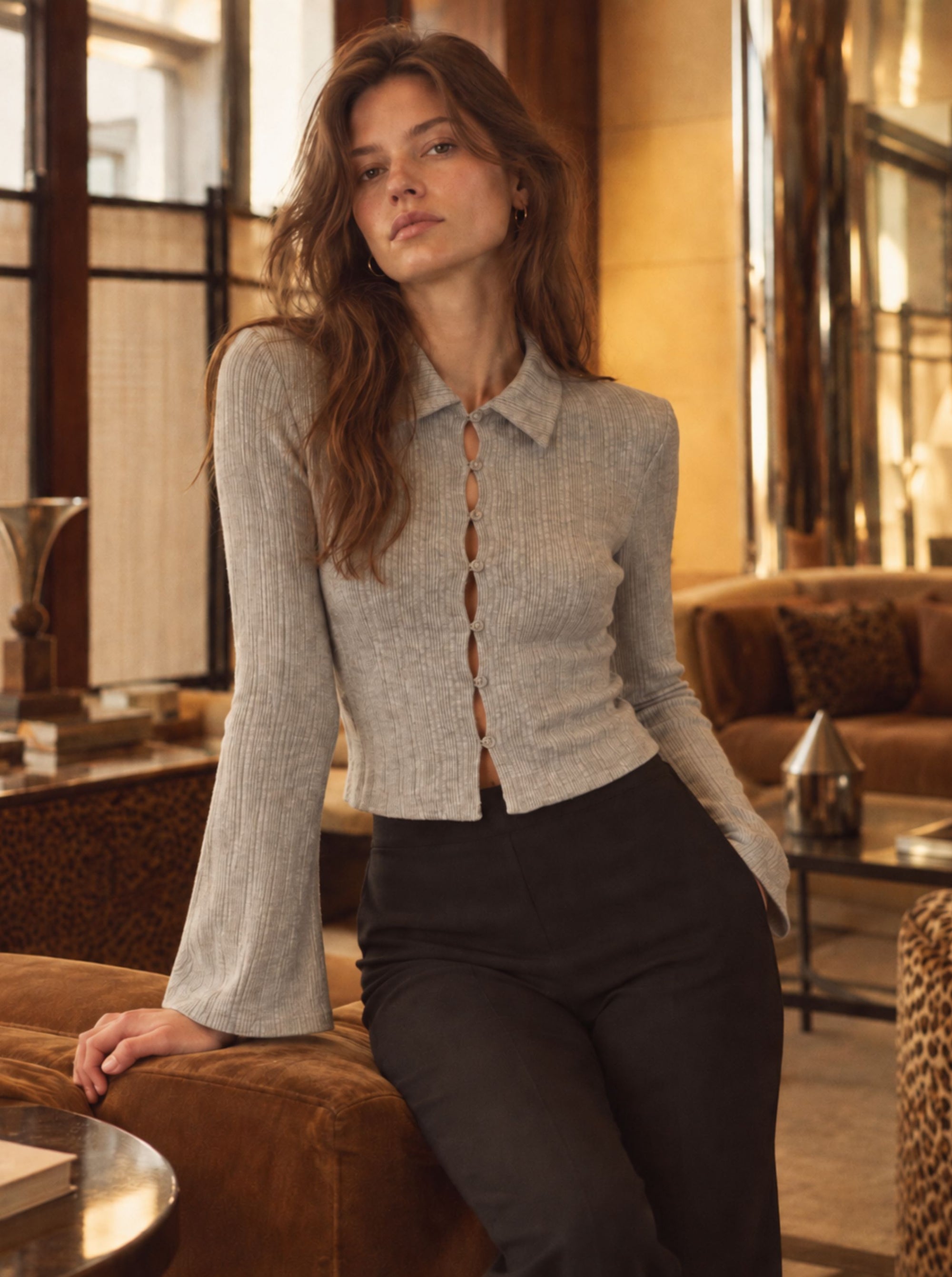 Top Grey Rib