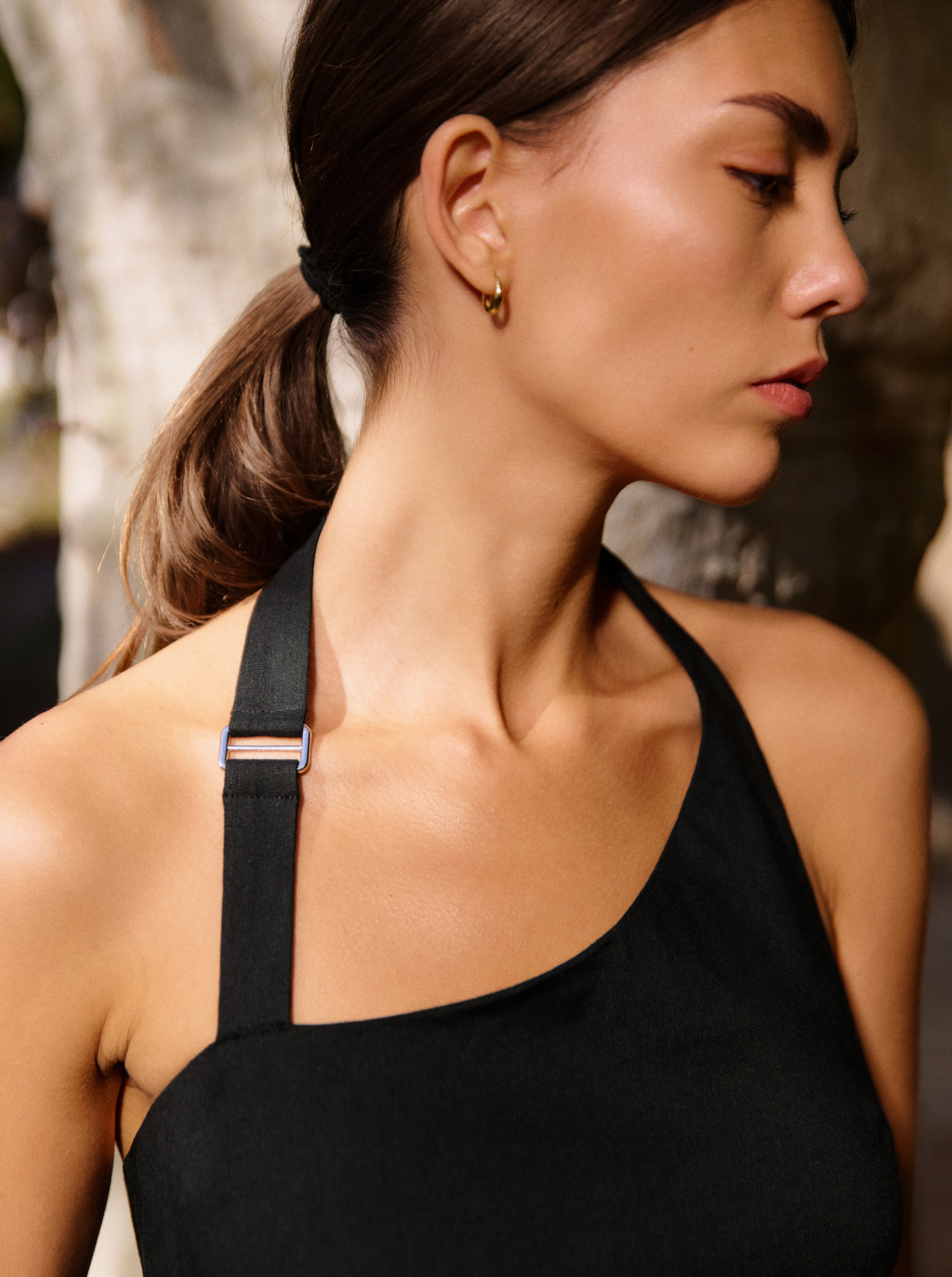 ROBE BLACK BLEND SLASH  | Prêt-à-porter | Noo