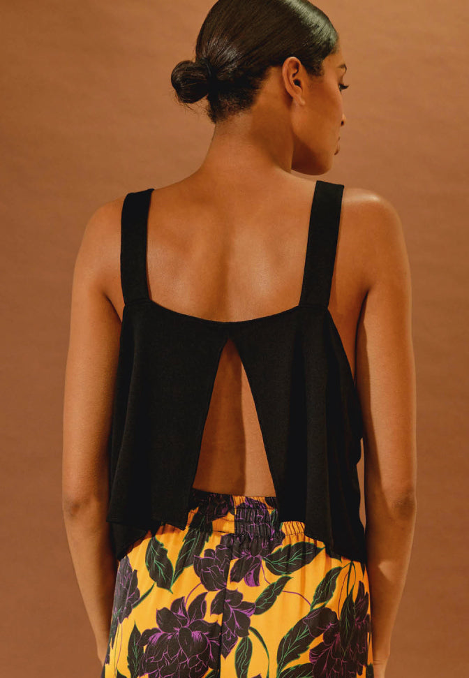 Crop Top Tiefschwarz